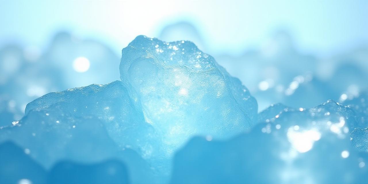 透明感のある氷のような背景。セキュリティと清潔感を表現。